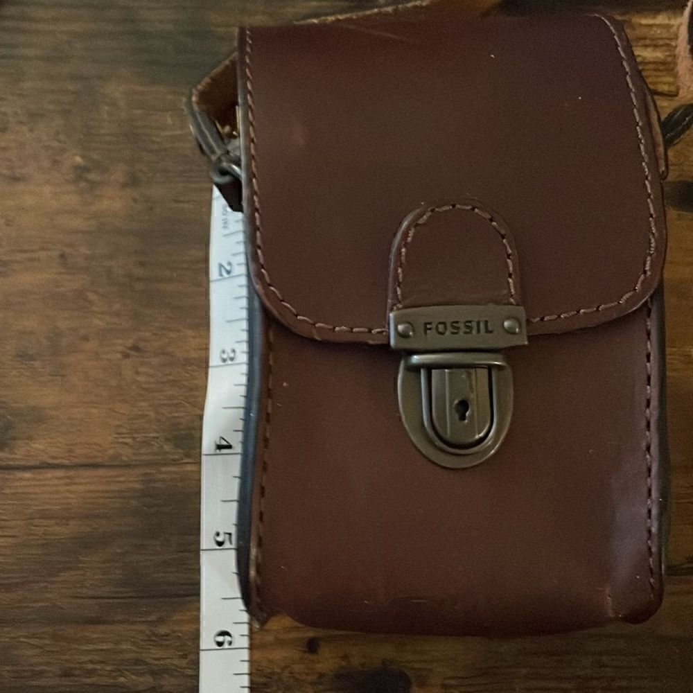Vintage Fossil Leather Crossbody camera bag - Picture 5 of 6